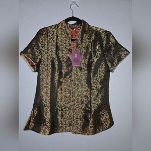 Elegant Gold and Black Chinese Jacket